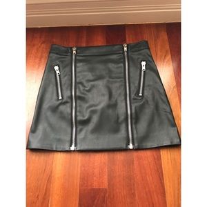 Nasty Gal leather zip up mini skirt